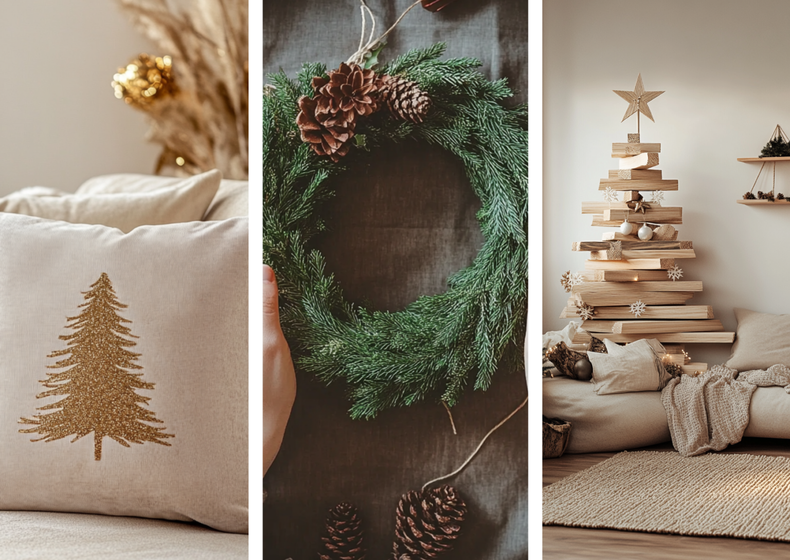 Kerstboom vilt op houten voet 17 cm groen Kerst HIT